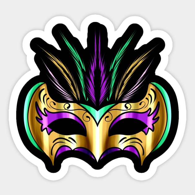 Yellow golden Mask For Mardi Gras Sticker by SinBle